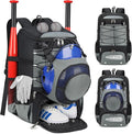 RAINSMORE Baseball Bag for Youth & Adult Lightweight Softball Bat Bag with Shoe Compartment, External Helmet Holder and Fence Hook Waterproof Baseball Backpack Hold T-Ball, Bat and Softball Equipment