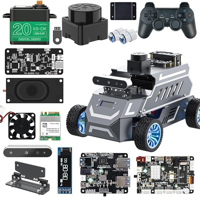 Yahboom ROS2 Robot Car Ackerman Steering Chassis, AI Visual Recognition by Yahboom