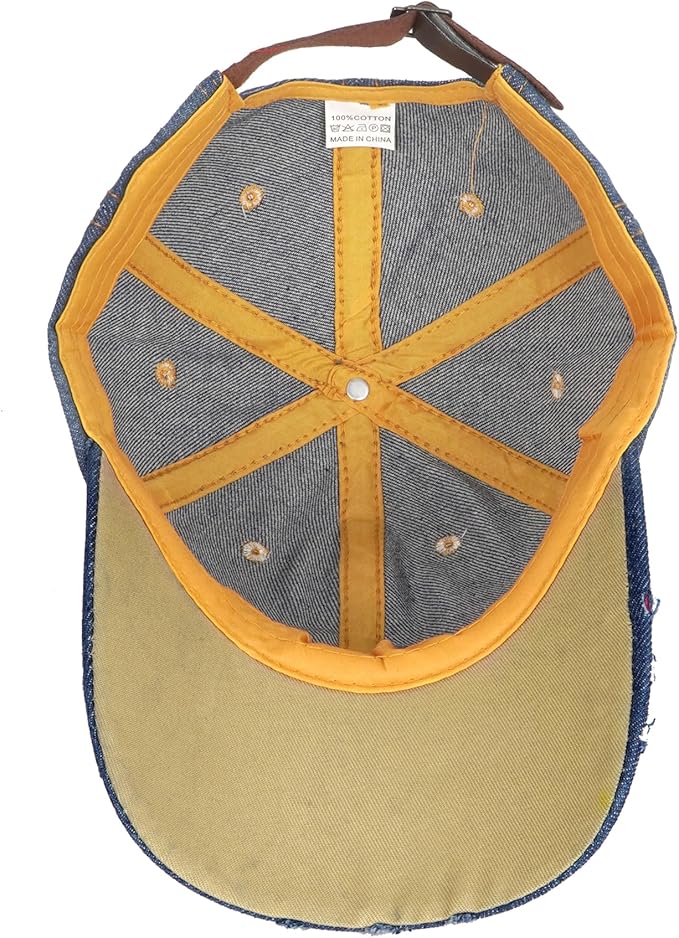 Hoce Fashion Rhinestone Denim Baseball Cap Studded Bling Hat for Women