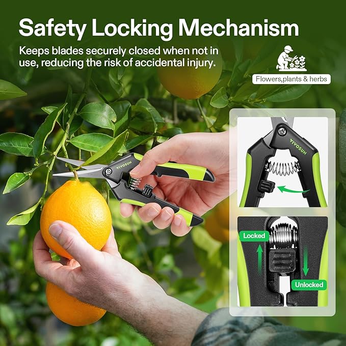VIVOSUN 2-Pack Gardening Scissors 6.5 Inch Hand Pruner Pruning Shear - Image 5