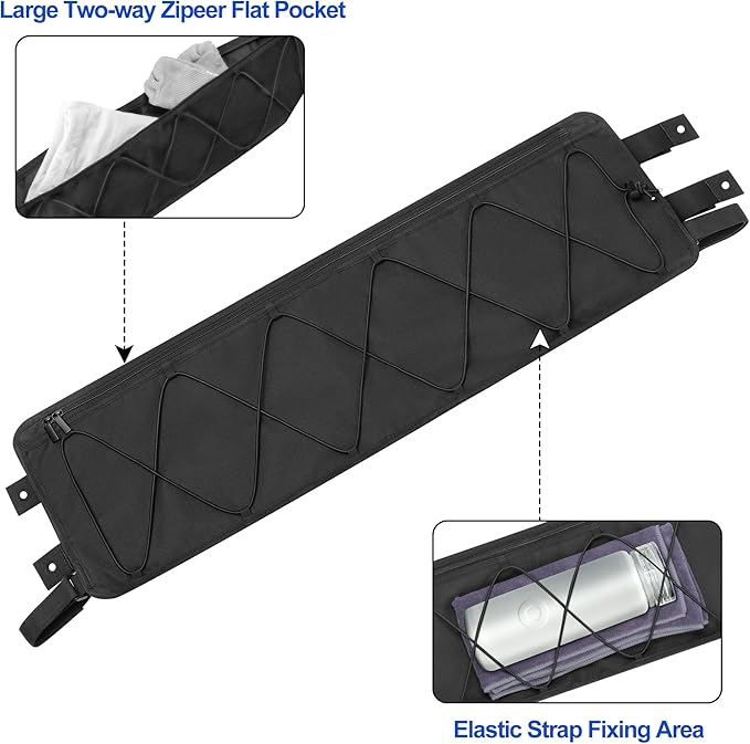 PGmoon Golf Cart Ceiling Storage Bag, Golf Cart Overhead Organizer Bag Compatible with Club Car Precedent,Tempo, Onward, Black