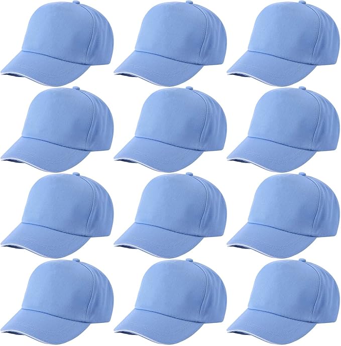 Shyyween Kids Baseball Caps Youth Adjustable Plain Baseball Hats Cotton Blank Hats Bulk for Girls Boys Sport Team