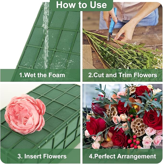 6 Pcs Floral Foam Cage, 11.8" x 4.5" x 3.1" Rectangle Flower Cage Holders - Image 4