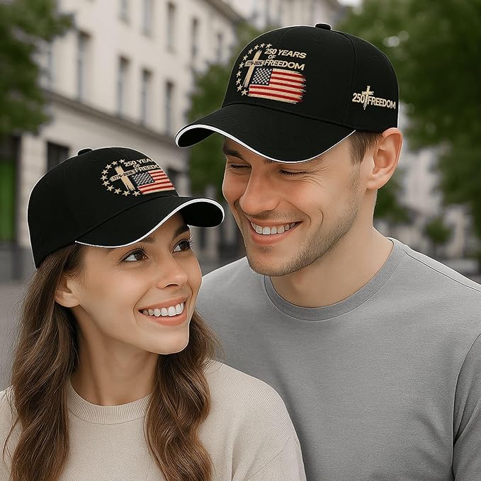 US 250 Years Freedoms 1776-2026 250th Birthday Embroidered Hats Garde Cap for Him
