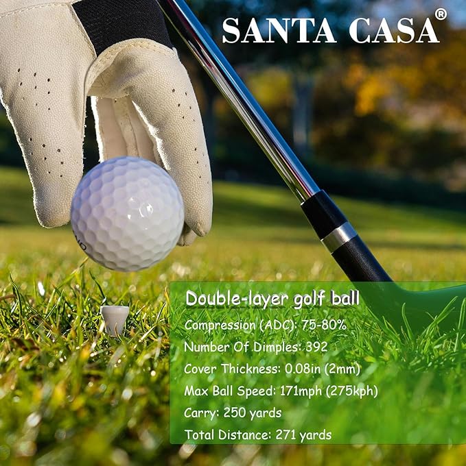 SANTA CASA Golf Gift Set - Complete Golfing Accessories for Men & Women, Dad, with 3 Golf Balls, Bag Case, Rangefinder, Tees, Brush, Divot Knife, Scorer & Ball Clamp, Essentials Golf Accessories