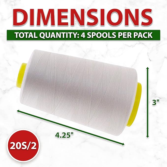 Mandala Crafts 4 Pack of Serger Threads Cones Spools - Image 4