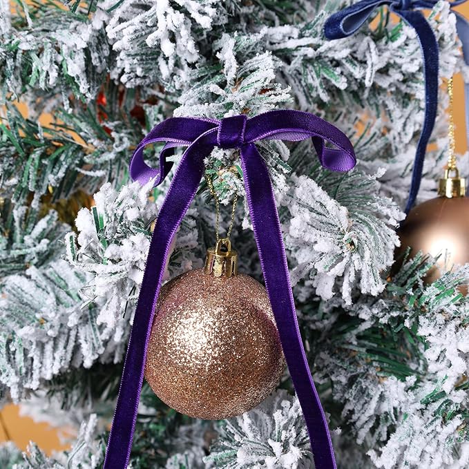 LaRibbons Thin Velvet Ribbon 1 Inch x 25 Yards, Gift Wrapping, Wreath Bow - Image 3