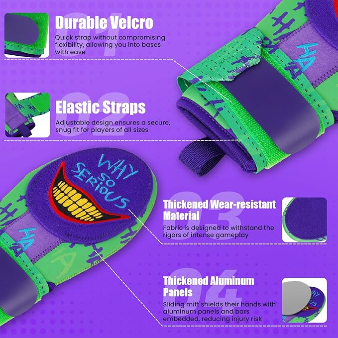 Baseball Sliding Mitt - Sliding Mitt for Youth - Drippy Drip Accessory Gingerbread Man, Coco, Scary HaHa - Softball