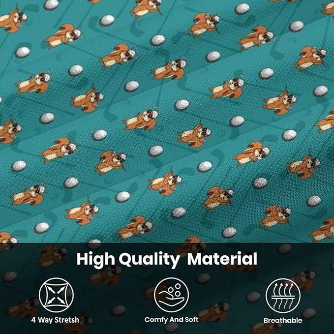 HUURAY Funny Golf Polos for Men Funny Print Short Sleeve Shirts Quick Dry Polo Shirts Hawaiian Shirt Performance Golf Outfits
