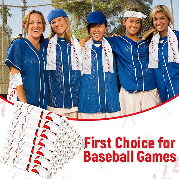 30Pcs Baseball Cooling Towels for Neck and Face 40 x 12 Inch Baseball Sports Team Gifts Workout Ice Towel for Gym Sweat Microfiber Breathable Chilly Bulk Neck Wraps for Athletes Camping Travel Outdoor