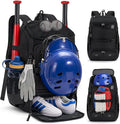 RAINSMORE Baseball Bag for Youth & Adult 40L Large Softball Bag Lightweight Baseball Backpack with Helmet Holder, Shoe Compartment, Fence Hook Waterproof Bat Bag for Baseball Softball Tball Equipment