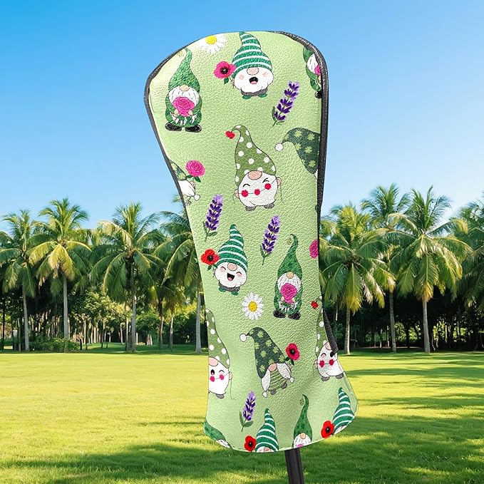 Golf Headcovers Fits Driver Hybrid Fairway 3/5 Wood, Waterproof PU Leather Golf Club Protector, Ideal Sports Accessories & Golfer Gift Colorful Geometry