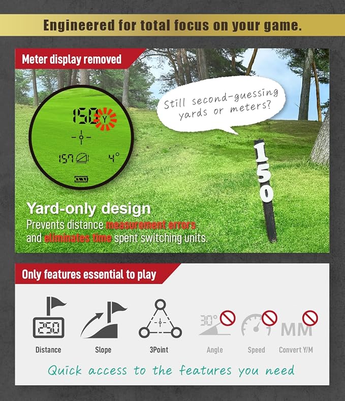 【Co-Developed with one of Japan’s Largest Golf Channels UUUM Golf】 U-CADDY Laser Golf Rangefinder, Pin Lock Vibration, 6.5X Magnification, Slope Switch, Compact Fast Finder
