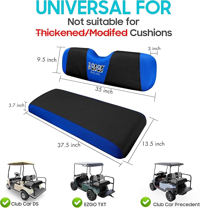 10L0L Universal Golf Cart Rear Seat Cover Dress UP Older Golf Cart Durable Breathable Material Fit Like a Glove for Yamaha EZGO and Club Car, Easy to Install
