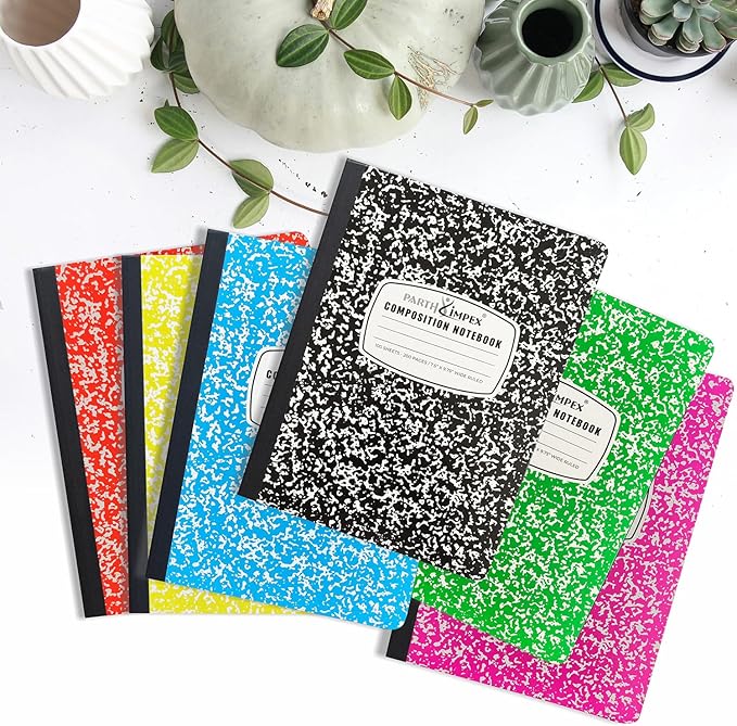 PARTH iMPEX 12 Pack Bulk Composition Notebooks Wide Ruled, 200 Pages, 9-3/4 x - Image 3