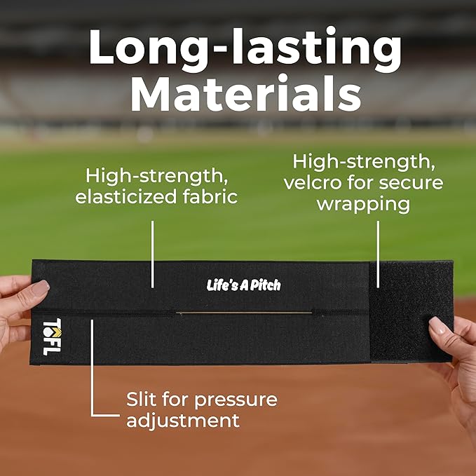 TOFL Baseball Glove Wrap Band for Break-in & Shaping | Elastic Mitt Strap | Adjustable Closure for Pocket Forming & Storage | Youth & Adult Softball Mitt Care Accessory (Message Options)