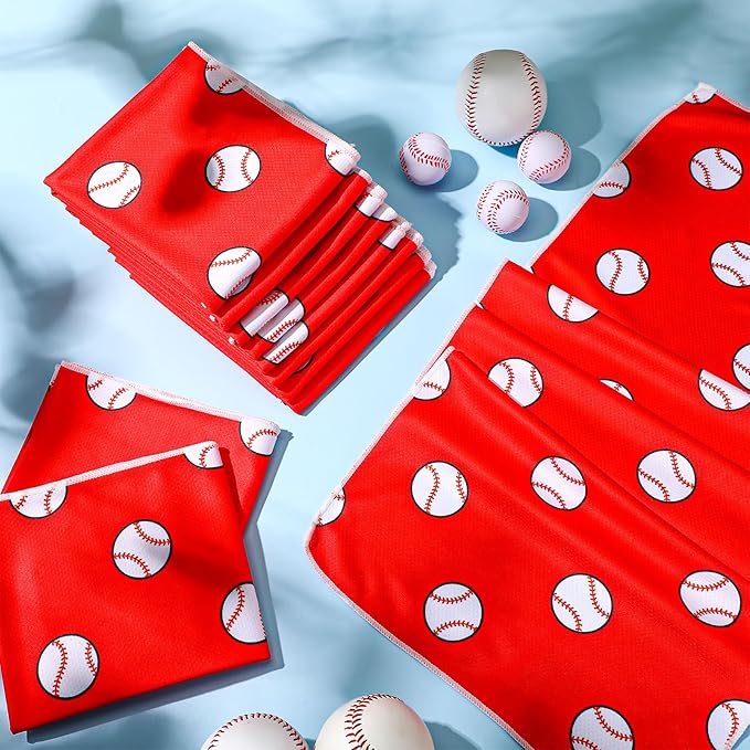 FuWeave 12 Pcs Cooling Towel 40 x 12 Inch Basketball Baseball Football Volleyball Soccer Softball Microfiber Fast Drying Towel for Gift Women Men