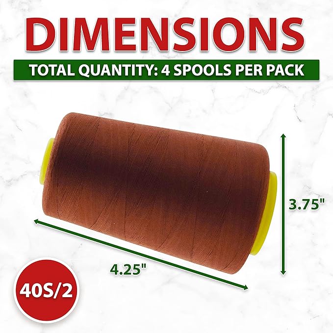 Mandala Crafts 4 Pack of Serger Threads Cones Spools - Image 4