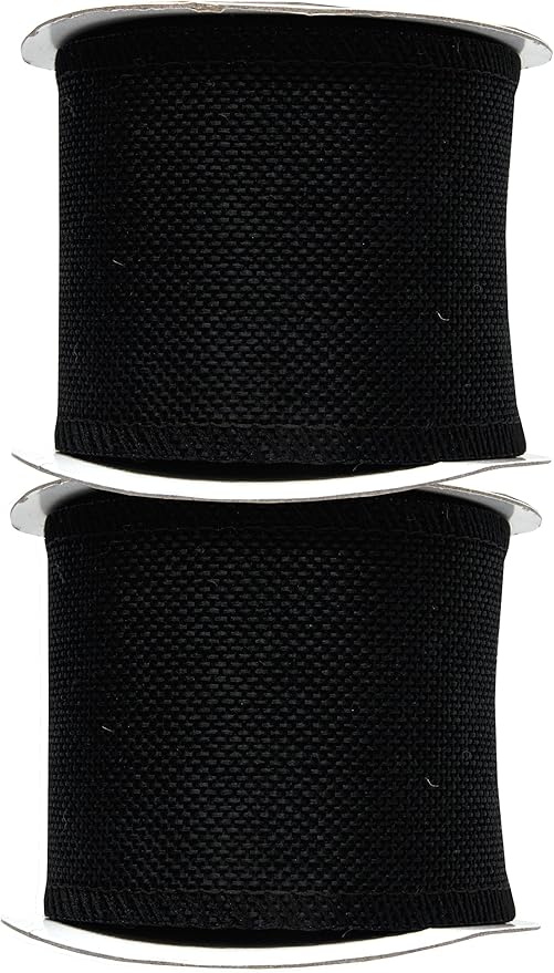 Mandala Crafts Black Burlap Ribbon 3 Inches Wide Jute Ribbons - Image 2