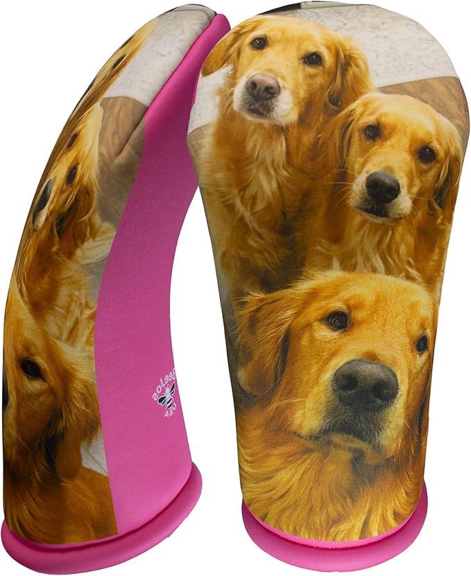 Custom Pet Photo Golf Driver Cover – Personalized Dog Lover Gift for Women | Sweet Pet Portrait & Name Design | Handmade USA Golf Club Headcover by BeeJos