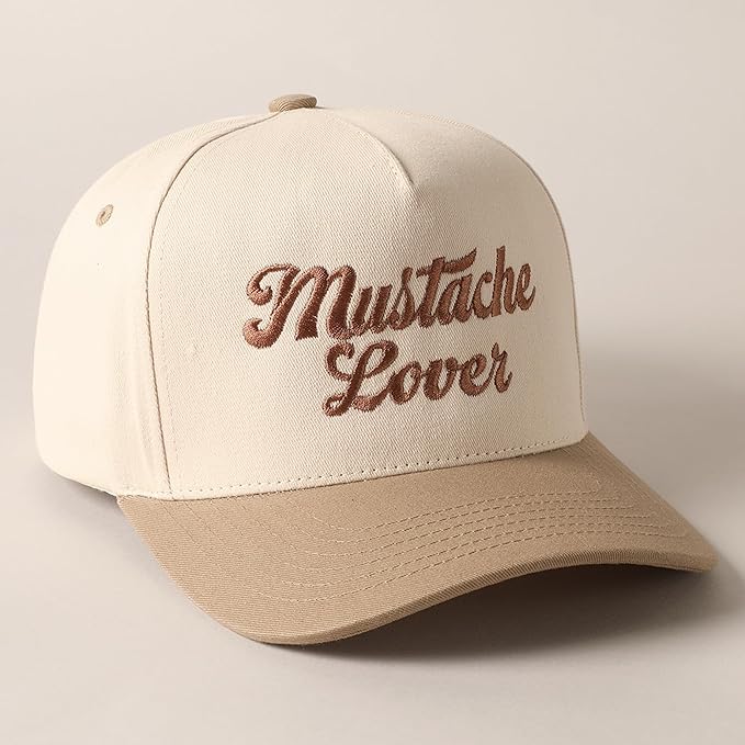 MIRMARU Two-Tone Vintage Canvas Trucker Hats for Men & Women, Adjustable Size Baseball Caps with Trendy Embroidered Design