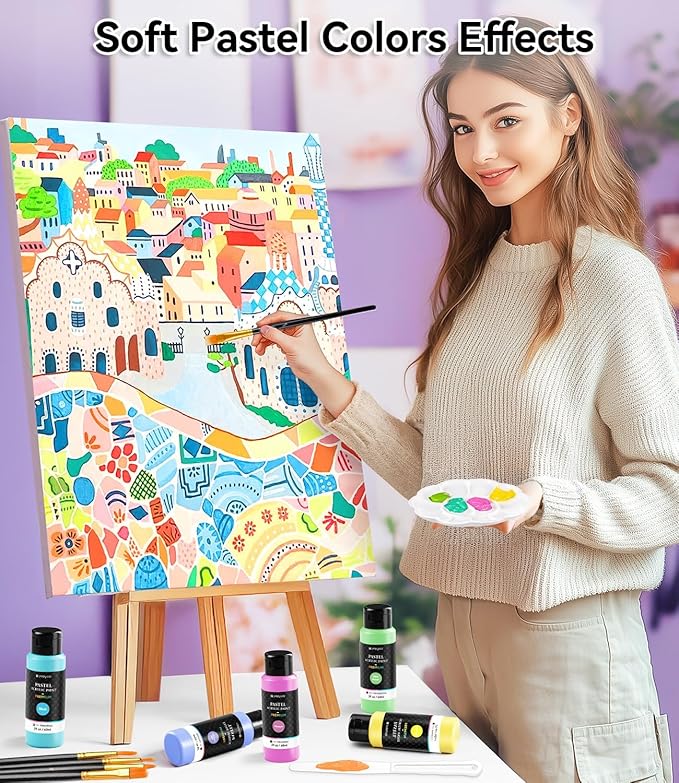 52 PCS Pastel Acrylic Paint Set - Image 4
