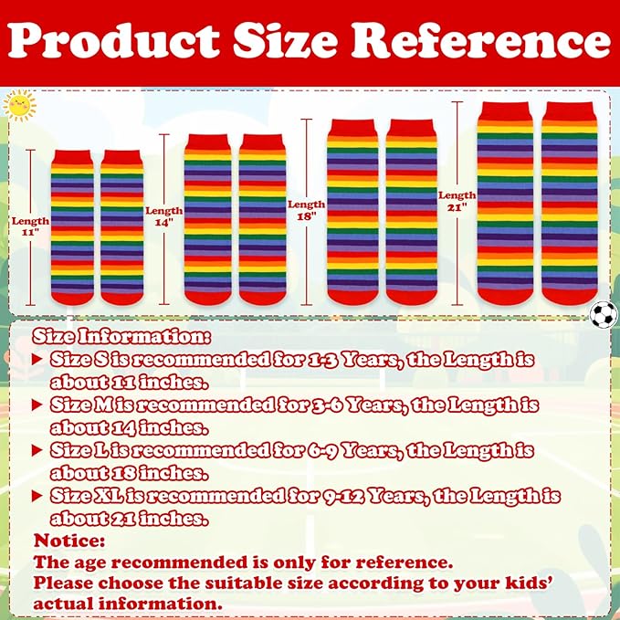 Sarfel Kids Soccer Socks Toddler Soccer Socks Girls Boys Soccer Socks Kids Tube Socks with Stripes Toddler Knee High Socks