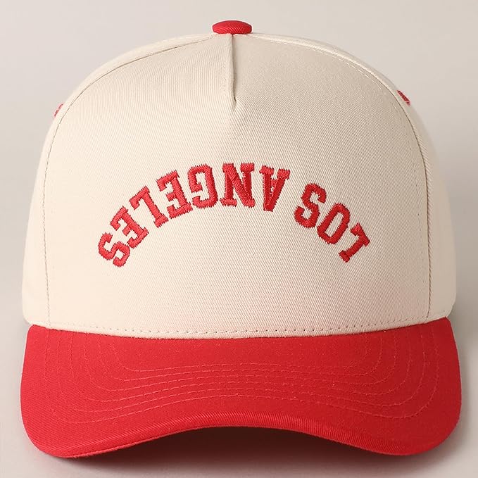 MIRMARU Two-Tone Vintage Canvas Trucker Hats for Men & Women, Adjustable Size Baseball Caps with Trendy Embroidered Design
