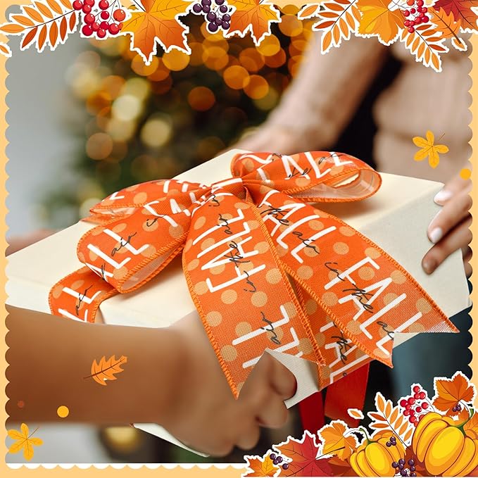 12 Rolls Fall Wired Edge Ribbon - Image 4
