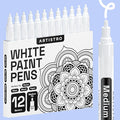 ARTISTRO 12 White Paint Pens for Rock Painting, Scrapbooking, DIY Craft Making by ARTISTRO