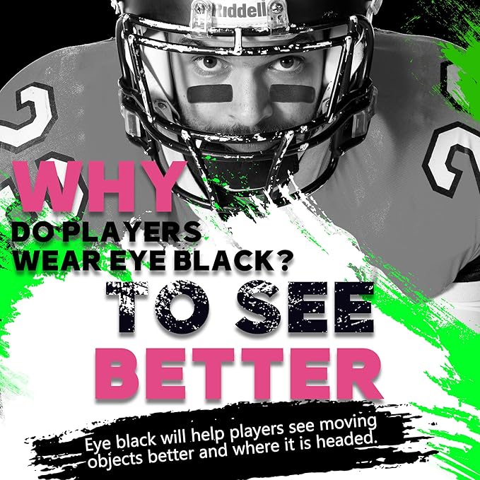 Eye Black Stick,Anti-Glare Eye Black for Baseball Softball Football Hockey Lacrosse,Sweat-Proof Eye Black Grease Paint for Adults Kids,Smooth & Long Lasting,Rich Full Coverage Color,.67 oz