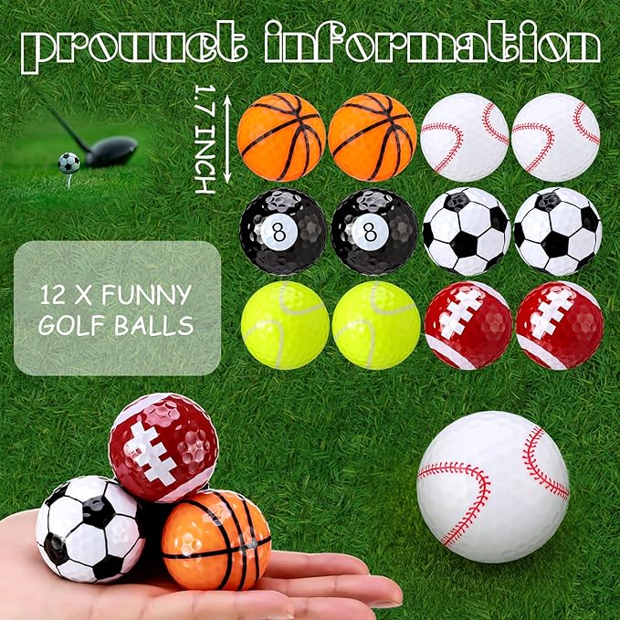 Jenaai 12 Pack Funny Golf Balls Easter Bunny Egg Colored Golf Balls Gifts, Novelty Coquette Weeding Sport Golfing Accessories for Men Women, Best Man, Bridesmaid