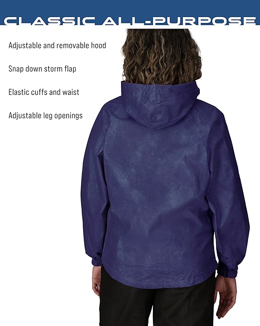 FROGG TOGGS Women's Classic All-Purpose Waterproof Breathable Rain Suit, Purple and Black, Medium