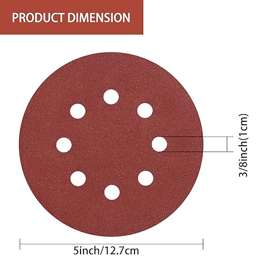 150pcs 240 Grit Sanding Discs, 5-Inch 8-Hole Sandpaper, - Image 6