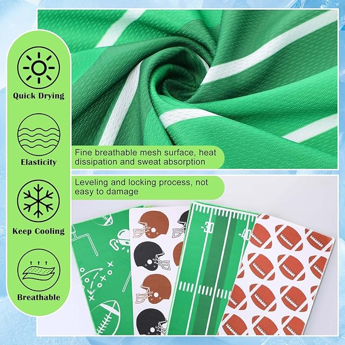 FuWeave 24 Pack Football Cooling Towel 40 x 12 Inch Breathable Sport Cooling Towel Microfiber Fast Drying Football Team Gifts for Athletes Yoga Gym Camping Running