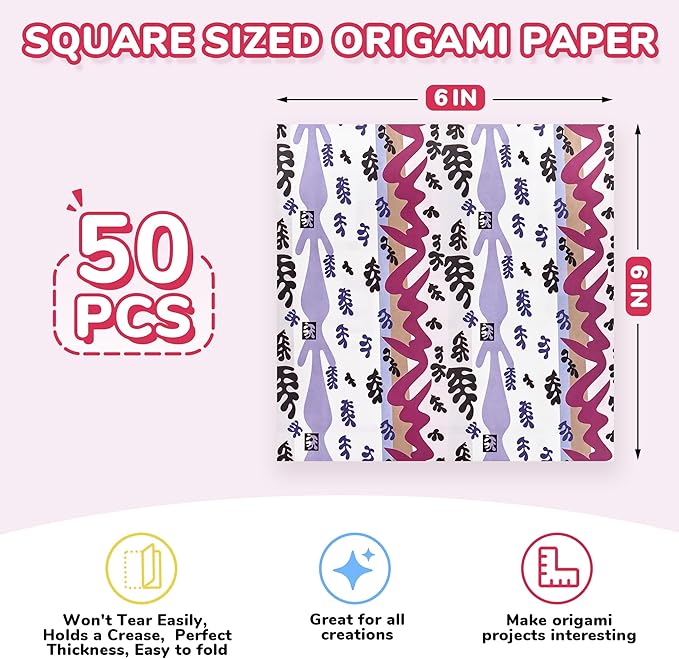 Origami Paper 6x6 Inches, 50 Sheets, Vintage Masterpiece & Impressionist Art - Image 7
