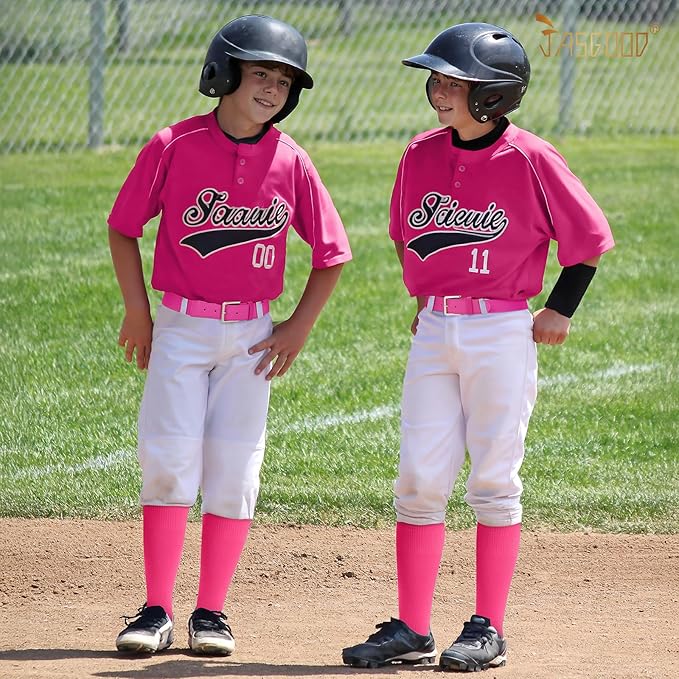 Baseball Socks and Belt for Youth Adult Softball Socks Combo Elastic Waist Belt for Men Kids Boys Girls Women JASGOOD
