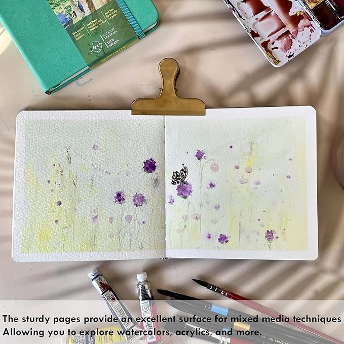 tumuarta Square Watercolor Journal, 140 LB, 300 GSM, Cotton Paper, Cold Press - Image 2
