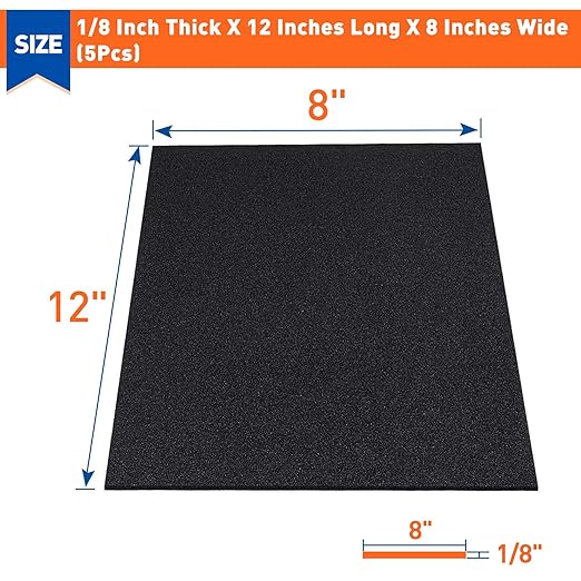 MAGZO 5Pcs Adhesive Foam Padding 1/8 in Thick X 12 in X 8 in, Closed Cell Foam - Image 2