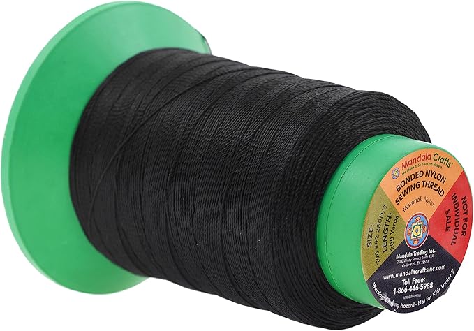Mandala Crafts Bonded Nylon Thread 12 Neutral Colors Heavy Duty Sewing Threads - Image 3