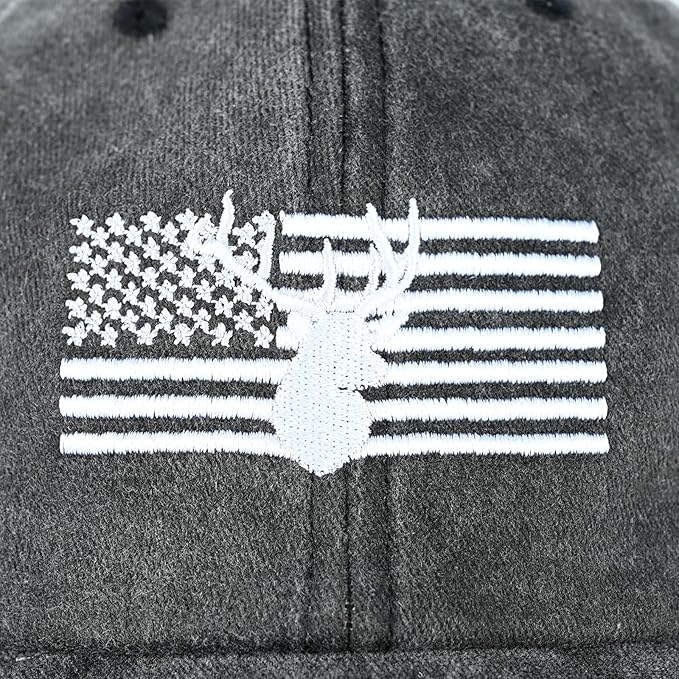 Embroidered Baseball Cap for Women Men Vintage Adjustable Washed Distressed Denim Baseball Hat