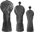 Craftsman Golf Skull Skeleton Black Golf Club Head Covers Headcover for Woods Driver and Hybrids Irons