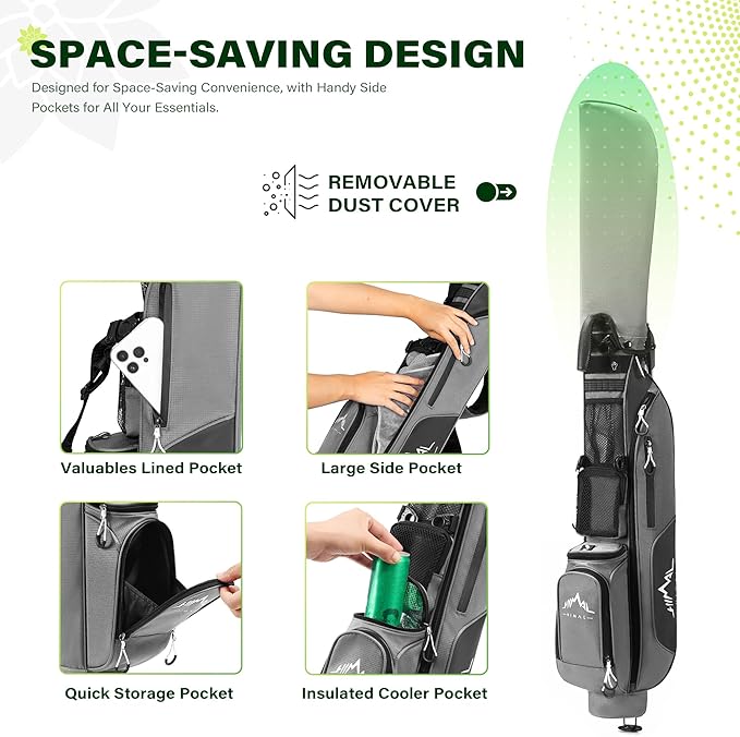 UNIHIMAL Par 3 Golf Bag Small Lightweight with Dual Shoulder Straps – Pitch n Putt Golf Bag Easy to Carry and Durable for Men/Women– 31.5 inches Tall