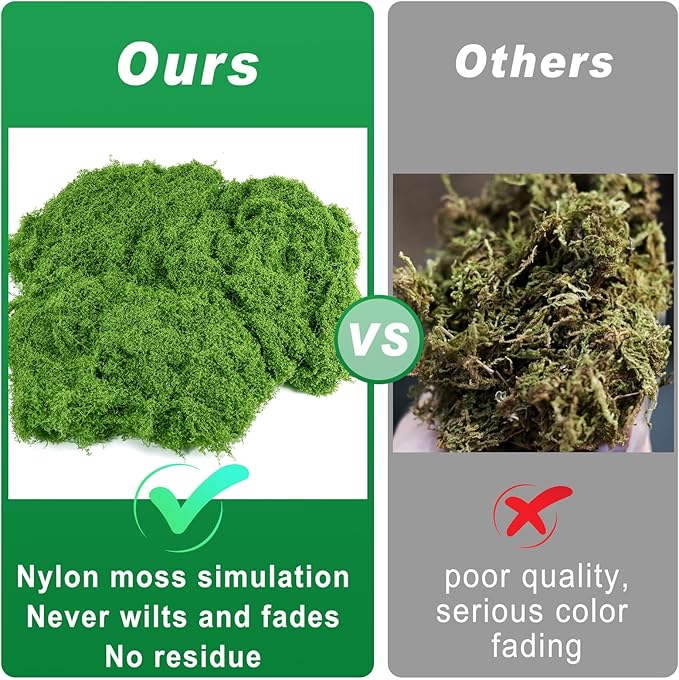 Draupnir Fake Green Moss for Potted Plants, 10.6OZ Fake Moss for Plants Indoor - Image 6