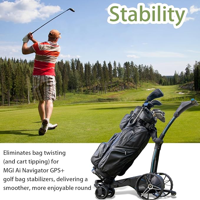 Golf Bag Accessories Compatible with MGI Ai Navigator GPS+, Enhanced Stability Golf Bag Stabilizers and Stand to Eliminate Bag Twisting(A Pair)