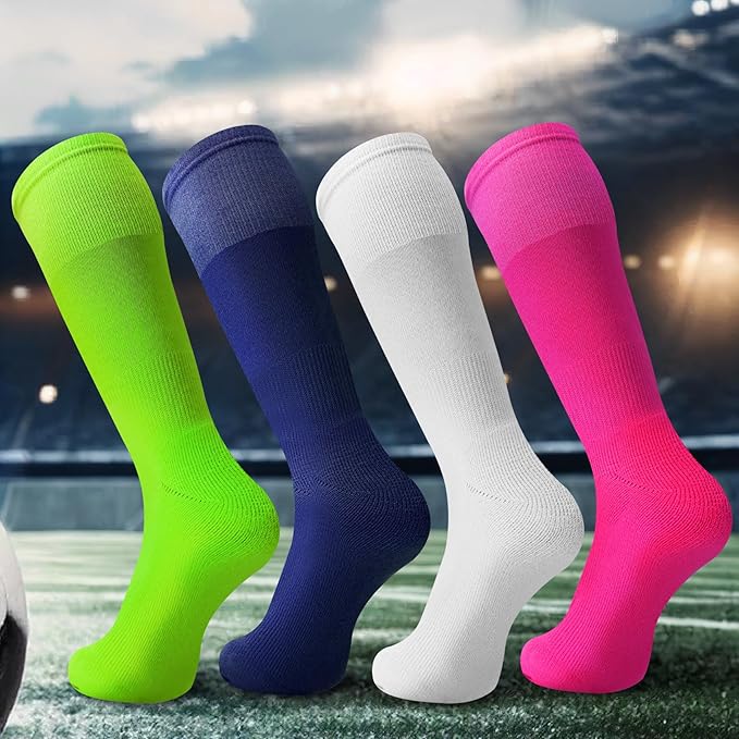 XZQTIVE 3 Pairs of Baseball Softball Socks and 1 Baseball Softball Belt Combo Set Knee-High Soccer Socks for Kids Youth Adult