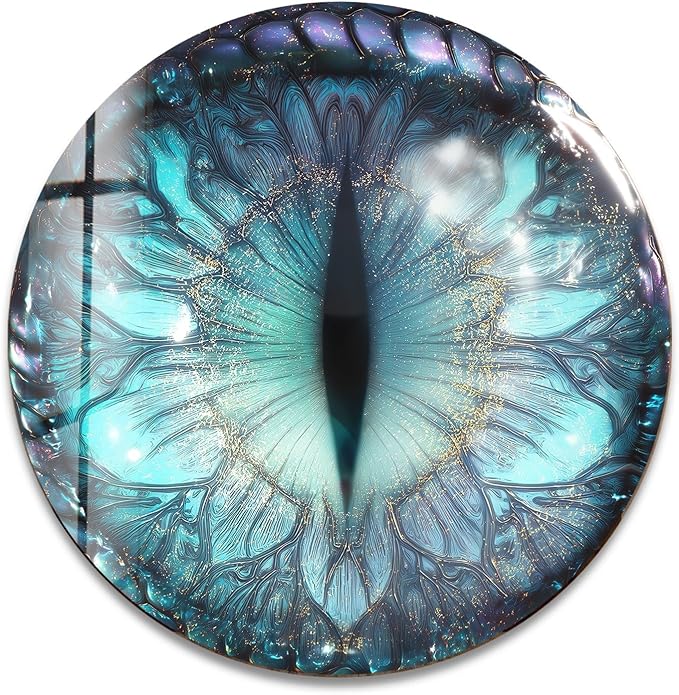 My Photostation.com 10'' Diameter Mystical Dragon Eye Round Glass Wall Art - Image 6