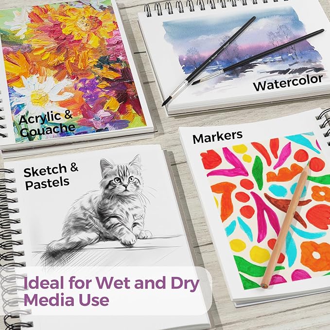 Funto Watercolor Pad 5.5x8.5, 30 Sheets, 140lb/300gsm, Double-Sided Cold Press - Image 5