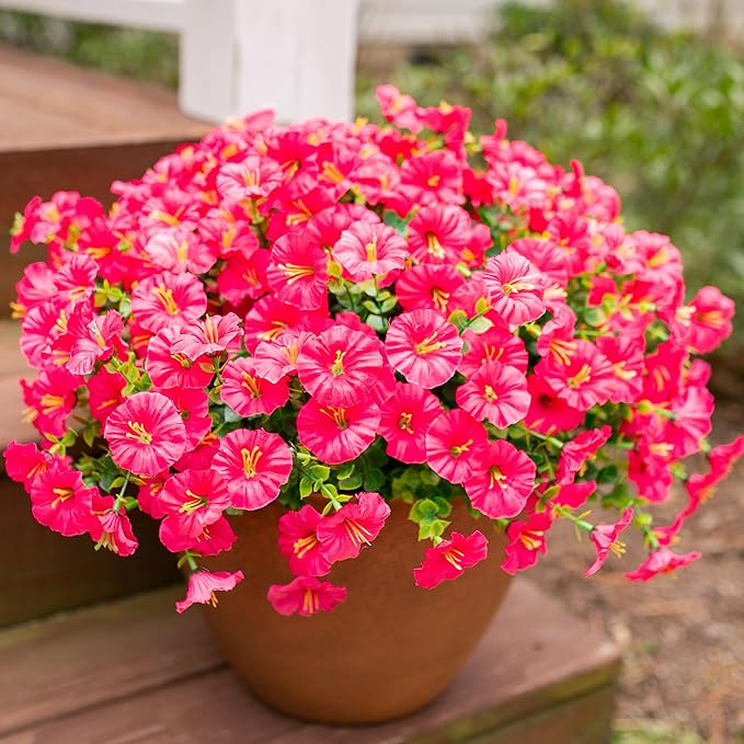 Fake Plants Artificial Flowers for Outdoor Outside Summer Decoration, 12 - Image 3