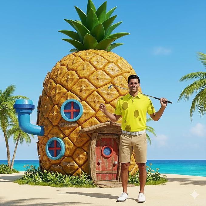 Funny Parody Golf Polo Shirt – Fun Movie Performance Quick Dry UPF Sun Protection Moisture Wicking Casual Wear Shocker Golf